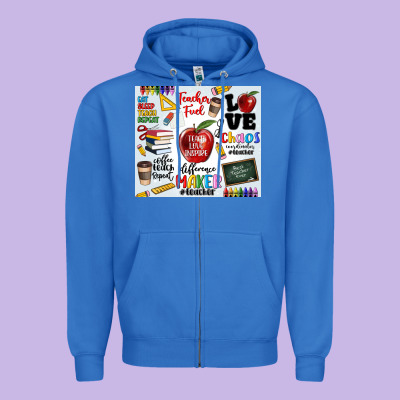 Teacher Zipper Hoodie Designed By Maliassmallbusiness