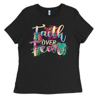 Black faith over fear Ladies Tee - Zillion Design Studio