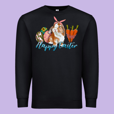Happy Easter Bunny Carrots And Eggs Premium Sweatshirt Designed By Ranaportraitstore
