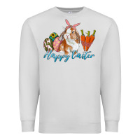 Dove Grey happy easter bunny carrots and eggs Premium Sweatshirt - RanaPortraitStore