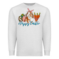 Oatmeal Heather happy easter bunny carrots and eggs Premium Sweatshirt - RanaPortraitStore