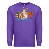 Purple happy easter bunny carrots and eggs Premium Sweatshirt - RanaPortraitStore