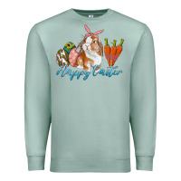 Seafoam happy easter bunny carrots and eggs Premium Sweatshirt - RanaPortraitStore