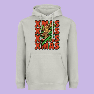 Xmas Lightning Bolt Heavyweight Hoodie Designed By Jasminsmagicworld