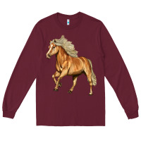 Burgundy Haflinger Horse Long Sleeve Tee - LillyAllenDesigns