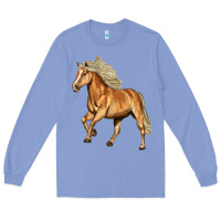 Colony Blue Haflinger Horse Long Sleeve Tee - LillyAllenDesigns