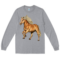 Heather Grey Haflinger Horse Long Sleeve Tee - LillyAllenDesigns