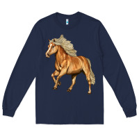 Navy Haflinger Horse Long Sleeve Tee - LillyAllenDesigns