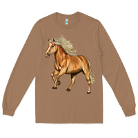 Toasted Coconut Haflinger Horse Long Sleeve Tee - LillyAllenDesigns