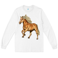 White Haflinger Horse Long Sleeve Tee - LillyAllenDesigns