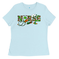 Baby Blue St. Patrick's Day Nurse Ladies Tee - RanaPortraitStore
