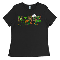 Black St. Patrick's Day Nurse Ladies Tee - RanaPortraitStore