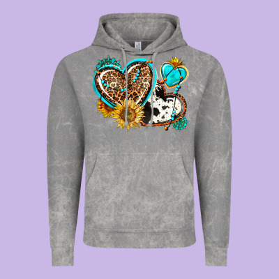 Western Leopard Pride  Hearts Vintage Hoodie Designed By Adodesignshop