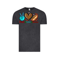 Vintage Black peace love hotdogs Vintage Tee - AdoDesignShop