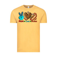 Vintage Mustard peace love hotdogs Vintage Tee - AdoDesignShop