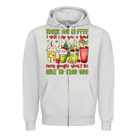 Dove Grey christmas characters coffee cups Zipper Hoodie - MaliasSmallBusiness