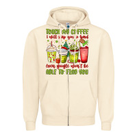 Sandshell christmas characters coffee cups Zipper Hoodie - MaliasSmallBusiness