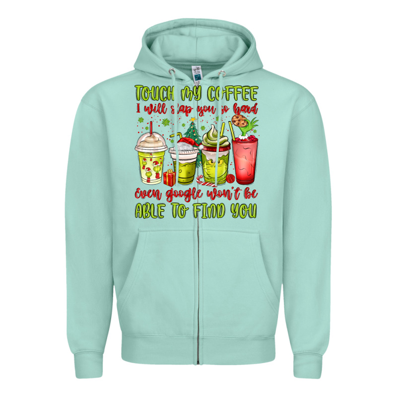 Christmas Characters Coffee Cups Zipper Hoodie by MaliasSmallBusiness | Teevron