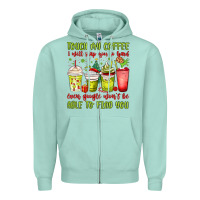 Seafoam christmas characters coffee cups Zipper Hoodie - MaliasSmallBusiness