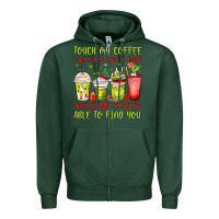 Sports Green christmas characters coffee cups Zipper Hoodie - MaliasSmallBusiness