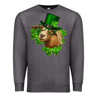 Charcoal Heather st. patrick's day goat clovers and leprechaun hat Premium Sweatshirt - RanaPortraitStore