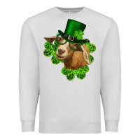 Dove Grey st. patrick's day goat clovers and leprechaun hat Premium Sweatshirt - RanaPortraitStore