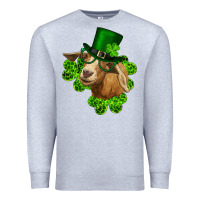 Heather Grey st. patrick's day goat clovers and leprechaun hat Premium Sweatshirt - RanaPortraitStore