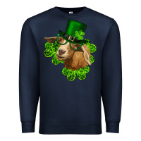 Navy st. patrick's day goat clovers and leprechaun hat Premium Sweatshirt - RanaPortraitStore