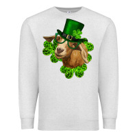 Oatmeal Heather st. patrick's day goat clovers and leprechaun hat Premium Sweatshirt - RanaPortraitStore