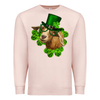 Pale Pink st. patrick's day goat clovers and leprechaun hat Premium Sweatshirt - RanaPortraitStore