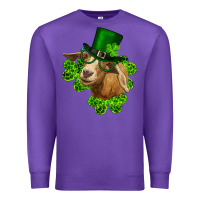 Purple st. patrick's day goat clovers and leprechaun hat Premium Sweatshirt - RanaPortraitStore