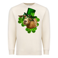 Sandshell st. patrick's day goat clovers and leprechaun hat Premium Sweatshirt - RanaPortraitStore