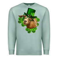Seafoam st. patrick's day goat clovers and leprechaun hat Premium Sweatshirt - RanaPortraitStore