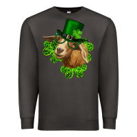 Smoke st. patrick's day goat clovers and leprechaun hat Premium Sweatshirt - RanaPortraitStore