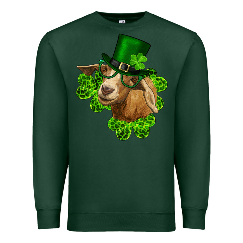 St. Patrick's Day Goat Clovers And Leprechaun Hat Premium Sweatshirt by RanaPortraitStore | Teevron