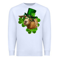 White st. patrick's day goat clovers and leprechaun hat Premium Sweatshirt - RanaPortraitStore