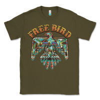 Army Green free bird feathers thunderbird Classic Tee - BarkalooDesign