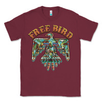 Burgundy free bird feathers thunderbird Classic Tee - BarkalooDesign