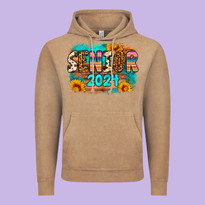 Senior 2024 Vintage Hoodie Designed By Artiststas