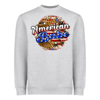 Heather Grey american babe Heavyweight Sweatshirt - JahusDesignShop