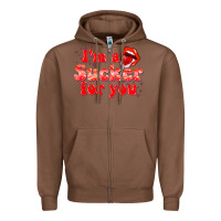 Chestnut im a sucker for you valentines the day Zipper Hoodie - NancyCooperArtShop