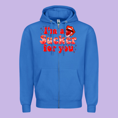 Im A Sucker For You Valentines The Day Zipper Hoodie Designed By Nancycooperartshop