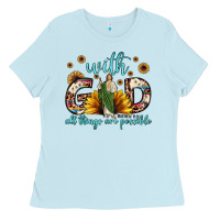 Baby Blue with god all things are possible matthew 19 26 Ladies Tee - JahusDesignShop