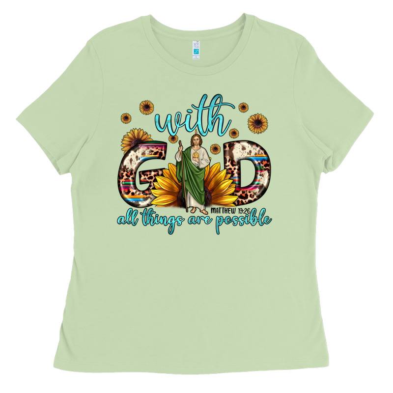 With God All Things Are Possible Matthew 19 26 Ladies Tee by JahusDesignShop | Teevron