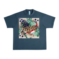 Midnight Navy statue of liberty leopard Urban Heavy Tee - BundleAndBundleShop