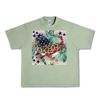Oil Green statue of liberty leopard Urban Heavy Tee - BundleAndBundleShop