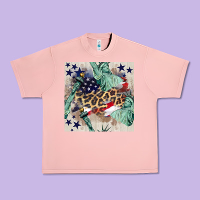 Statue Of Liberty Leopard Urban Heavy Tee Designed By Bundleandbundleshop