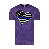 Cloud Purple american thin blue line flag Vintage Tee - Artiststas