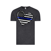 Vintage Black american thin blue line flag Vintage Tee - Artiststas