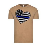Vintage Coffee american thin blue line flag Vintage Tee - Artiststas